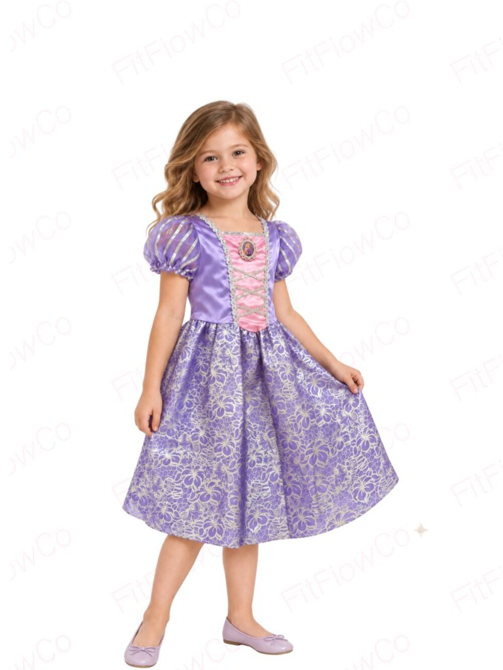 Disney Rapunzel Princess Costume Dress Girls Size 4-6X Purple
